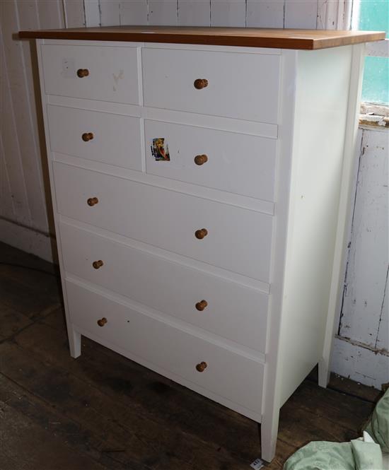 Painted pine chest of drawers